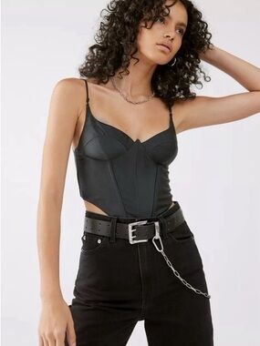 Urban Outfitters Karissa Bustier Top Medium Black NWT